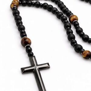 różaniec tiger eye lava