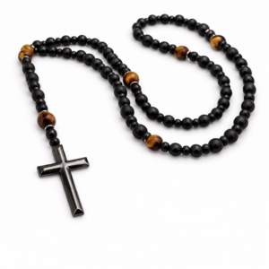 różaniec tiger eye lava