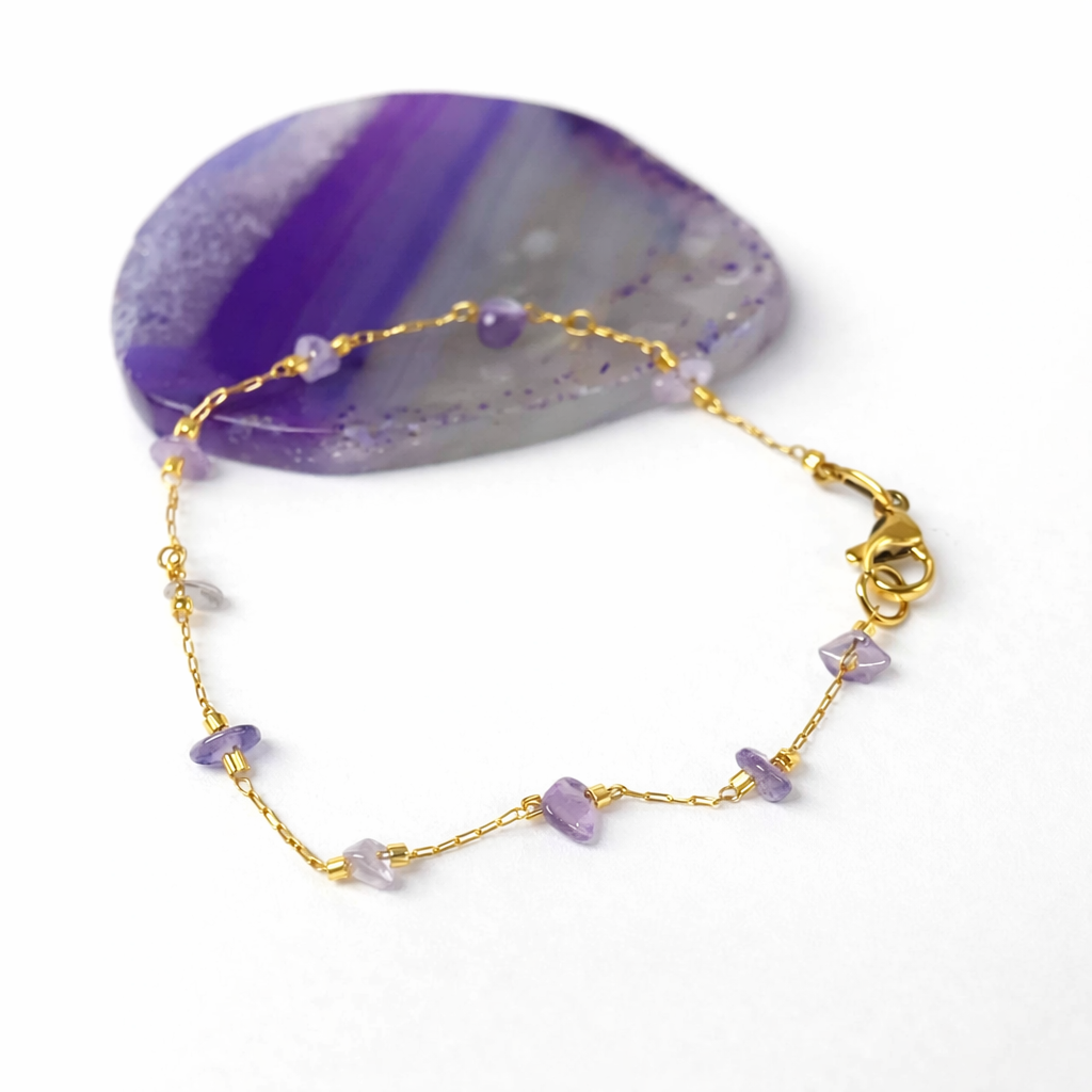 bransoletka stal chirurgiczna ametyst bransoletka stal chirurgiczna ametyst