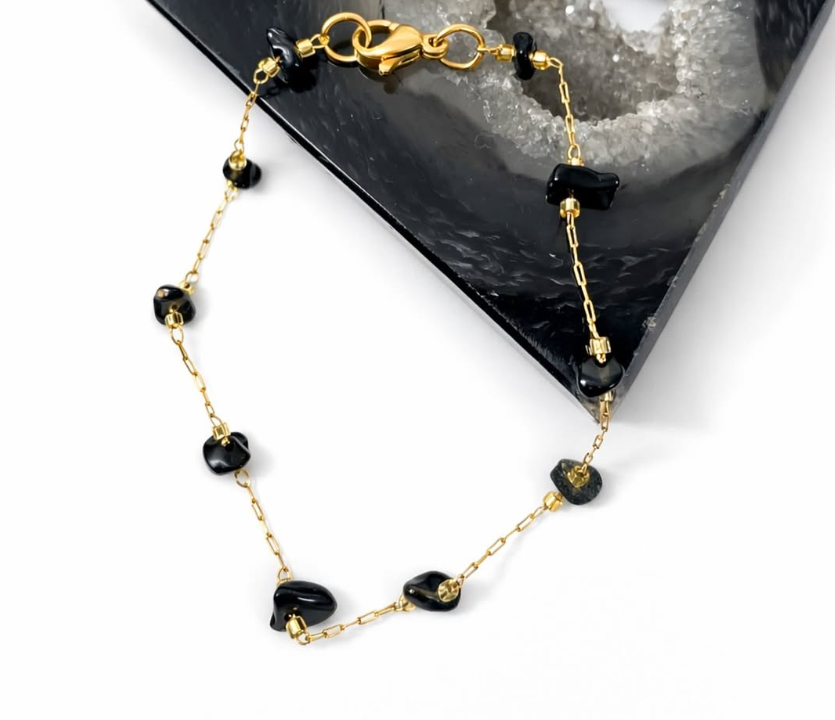 bransoletka stal chirurgiczna – czarny turmalin bransoletka stal chirurgiczna – czarny turmalin