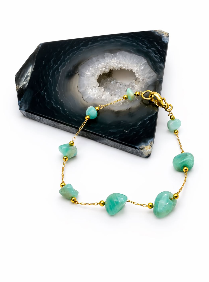 bransoletka stal chirurgiczna amazonit bransoletka stal chirurgiczna amazonit