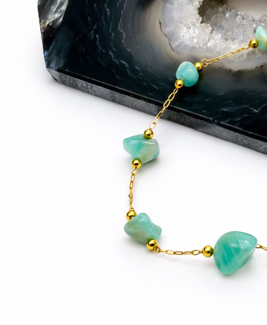 bransoletka stal chirurgiczna amazonit bransoletka stal chirurgiczna amazonit